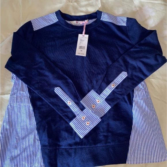 Vineyard Vine striped blouse navy blue size XS - Picture 2 of 6